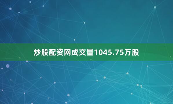炒股配资网成交量1045.75万股